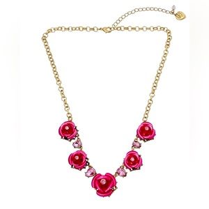 NWT Betsey Johnson Pink Rose Necklace